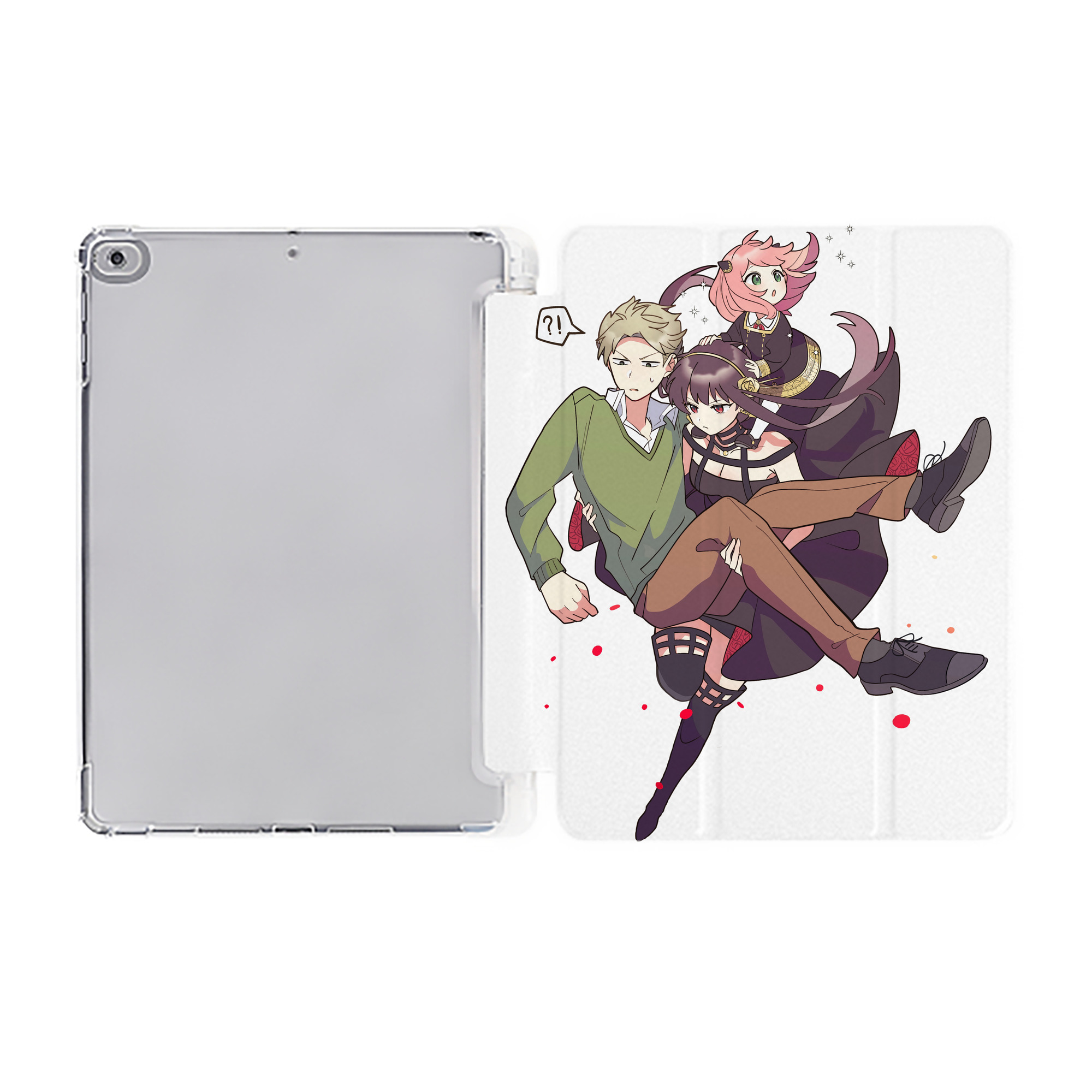 （画像用） SPY×FAMILY间谍家家酒 IPad ケース ペン収納付き 三つ折りスタンド PUレザー×シリコン 対応機種9.5/10.5/10.9インチ